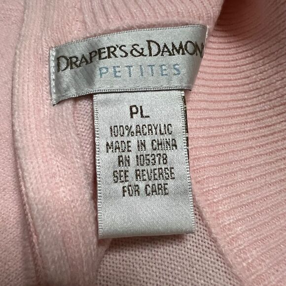 Drapers and Damons Womens Sweater Lux Soft Pullover Mock Neck Pink Petite Large - Picture 7 of 8